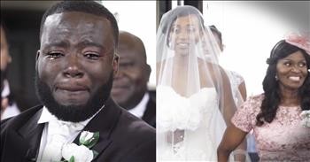 Groom's Tearful Reaction To His Bride Makes Me Tear Up Too