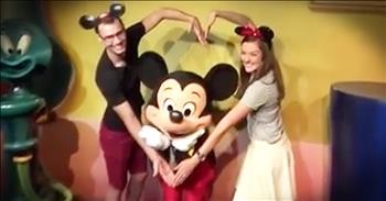 Couple's Sweet Proposal Has Surprise Help From Mickey Mouse