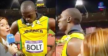 Jamaican Olympic Runner Stops Interview To Honor US Anthem