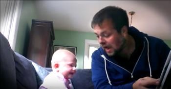 Dad's Enthusiastic Story Time Has His Baby Girl Cracking Up
