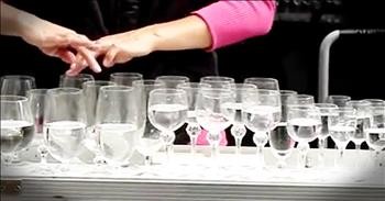 Street Performer Plays Classic Song Using Water Glasses