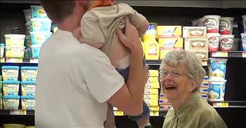 Funny Man Pulls A Baby From Shopper's Hair