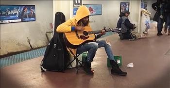 Subway Performer Belts Out 'Landslide'