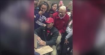 Classmates Cheer For Senior's College Acceptance