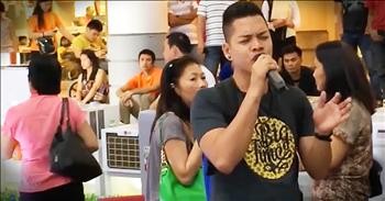 Amateur Singer With 2 'Voices' Sings 'The Prayer'