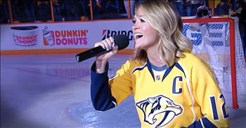 Carrie Underwood Sings The National Anthem For Husband