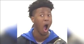 Student Makes Funny Faces At Zoo Animals
