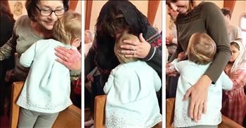 Toddler Hugs Everyone At Her Church
