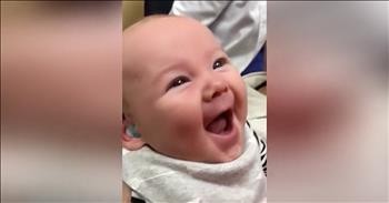 Baby Boy Smiles Hearing Parent's Voices