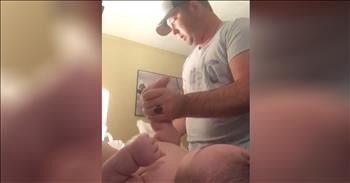 Funny Dad Tries To Change Baby's Diaper