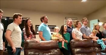 Big Family Sings Musical In Their Living Room