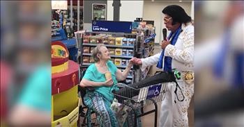 Elderly Woman Sings With Elvis In Walmart
