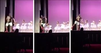 Dad Joins in Dance Routine When His Toddler Gets Stage Fright
