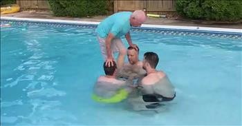 81-Year-Old Lands Epic Backflip In The Pool