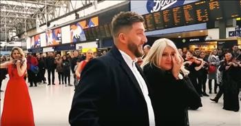 Flash Mob Surprise Orchestra Proposal At Busy Train Station