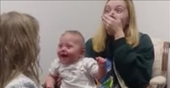 Deaf Baby Hears Sister's Voice For The First Time And Cannot Stop Laughing