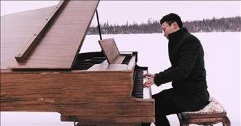'Oceans' (Where Feet May Fail)' Piano Performance On Frozen Lake