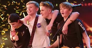Boy Band Earns Golden Buzzer With Classic Rock Medley Audition