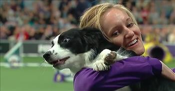 Award-Winning Border Collie Ends Agility Routine With Sweet Embrace