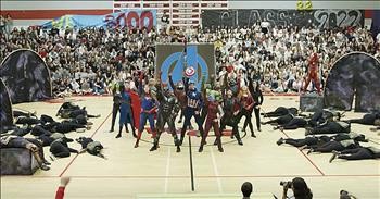 High School Dance Team Performs Epic Superhero Routine