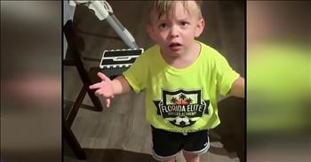 Funny 2-Year-Old Rants When Mom Forgets To Say Goodbye