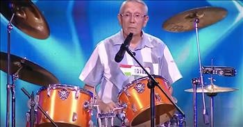 Rockin' 80-Year-Old Drummer Earns The Golden Buzzer