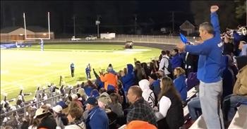 Excited Cheer Dad Performs Perfect Routine In The Stands