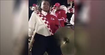 College Marching Band Member Goes Viral For Cymbal Performance