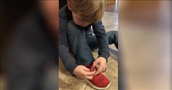 5-Year-Old's Genius Shoe Tying Trick Goes Viral