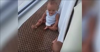 Adorable Twins Play Peekaboo