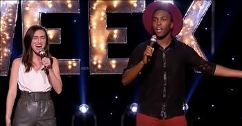Contestants Genavieve Linkowski And Travis Finlay Perform 'The Prayer' Duet