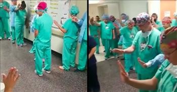 Doctors And Nurses Pray Together Before Shift Begins