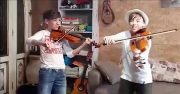 12-Year-Old Twins Play Violin Concert During Quarantine In Italy