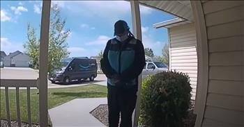 Amazon Delivery Driver Prays Over Packages And Doorbell Cam Catches It All