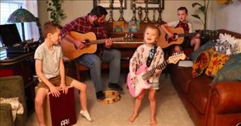 Dad And Kids Play Talented Rendition Of 'Baba O'Riley' In Living Room