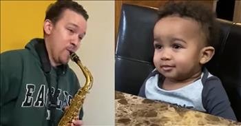 Sweet Baby Loves When Grandpa Plays The Saxophone