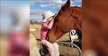 Adorable 3-Year-Old Serenades Her Horse To Sleep