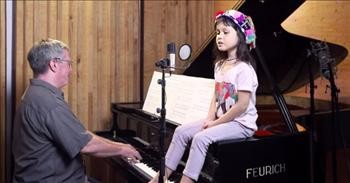 'Time In a Bottle' 5-Year-Old Emilie Duets With Dad Playing Piano