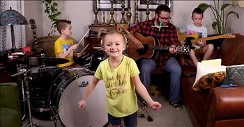 Dad And Kids Performs 'All You Need Is Love'