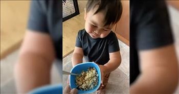 Super Polite Toddler Loves His Mama's Cooking