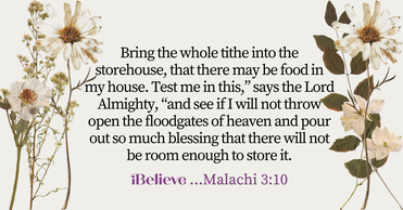 Your Daily Verse - Malachi 3:10 - September 15th