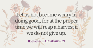Your Daily Verse - Galatians 6:9 - September 23rd