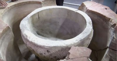 Palestinians Discover New Baptismal Font in Church of the Nativity in Bethlehem