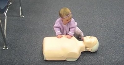 Smart Baby Girl Knows How To Perform CPR