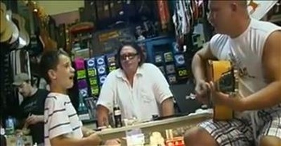 Boy Sings The Blues And Blows Guitar Shop Owner Away 