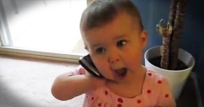 Baby Has Hilarious Phone Conversation With Daddy 