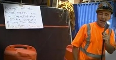 Construction Worker Serenades Passers By - a Welcome Surprise :) 