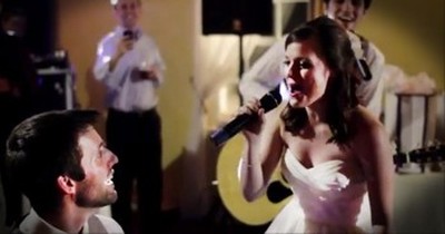Beautiful Bride Serenades Her New Husband--This is Awesome!! 