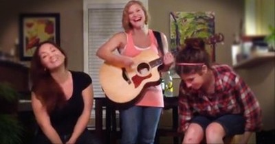 Three Young Ladies Make Beautiful Christian Music With Household Items 
