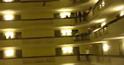 High School Chorus Surprises Hotel Guests with Patriotic Olympic Tribute